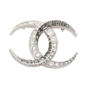 CHANEL White Logo Brooch